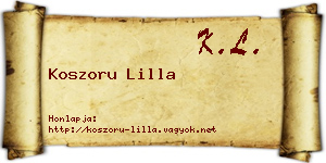 Koszoru Lilla névjegykártya
